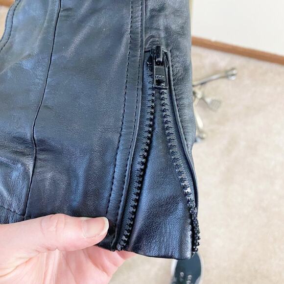 Hein Gericke Back Leather Bomber Jacket Zip Up Women's Size 42 EUC - Picture 5 of 9